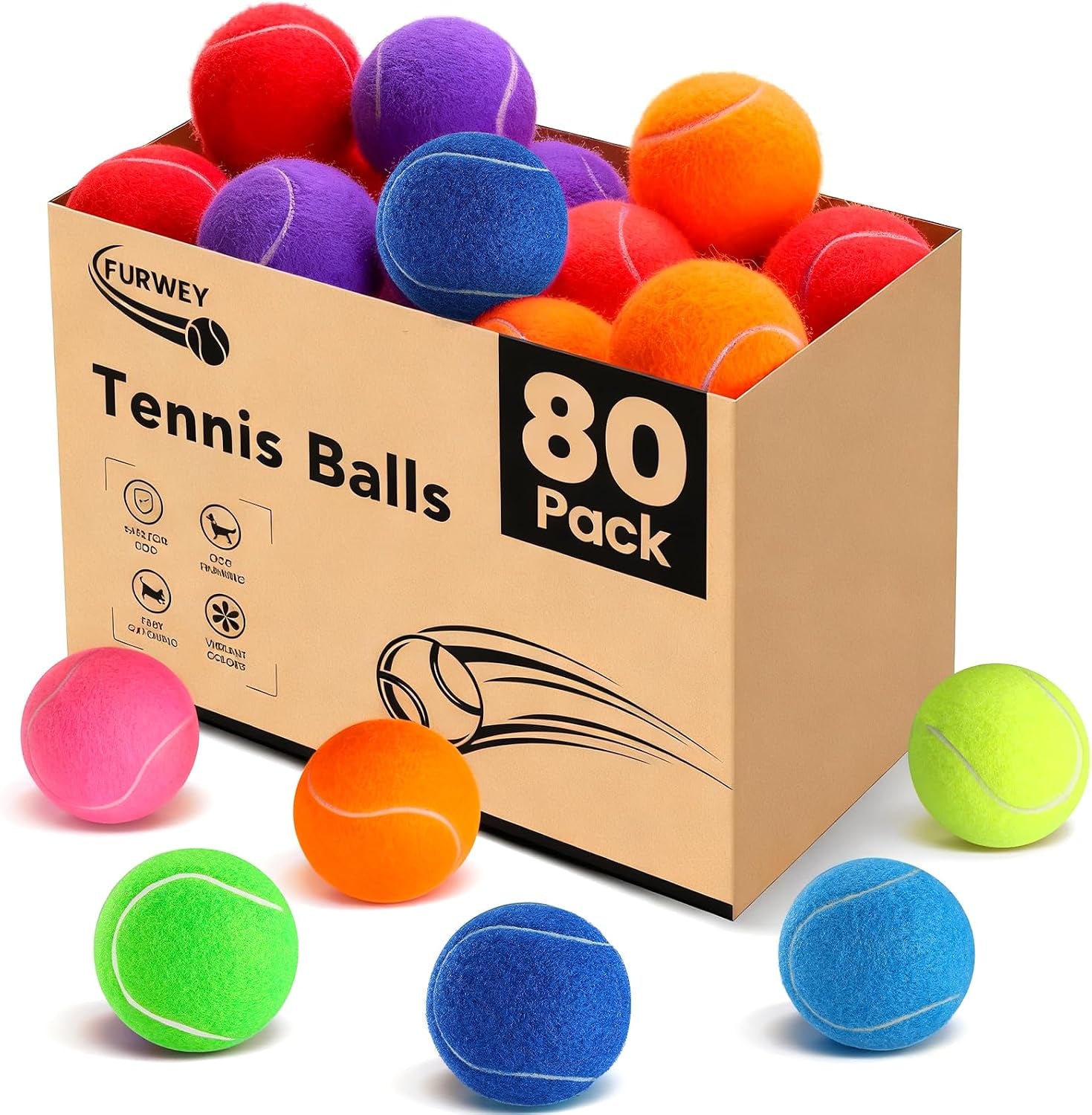 furwey-tennis-balls-for-dogs-16-pack-2-5-inches-durable-and-non-toxic-dog-toys-balls-with-mesh-bag-colorful-fetch-toys-balls-for-pet-dog-non-squeaky
