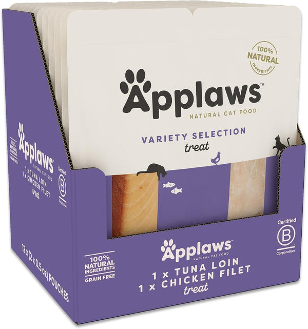 Applaws Whole Tuna Loin Grain Free Cat Treats 12-Pack 1.06 Oz | 100% Natural, High Quality, Single Ingredient, Grain Free, High Protein, Freeze Dried, No Fillers, No Artificial Additives12