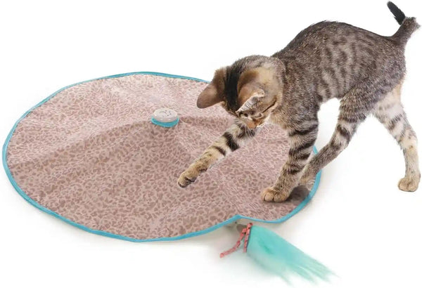 Smartykat Hidden Hijinks Toy for Indoor Cats & Kittens, Electronic Interactive Motion Toy, Featuring Teaser Wand, plus Replaceable Batteries Included1