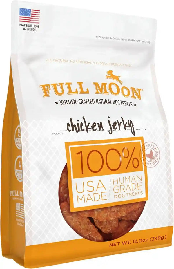 Full Moon Chicken Jerky Healthy All Natural Dog Treats Human Grade Made in USA Grain Free, 1.5 Pound (Pack of 1)10