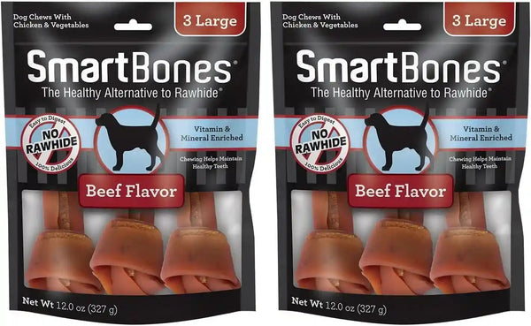 Smartbones Dog Chews, Treat Your Dog to Rawhide-Free Dog Bones, Made with Real Meat and Vegetables, 3 Large16