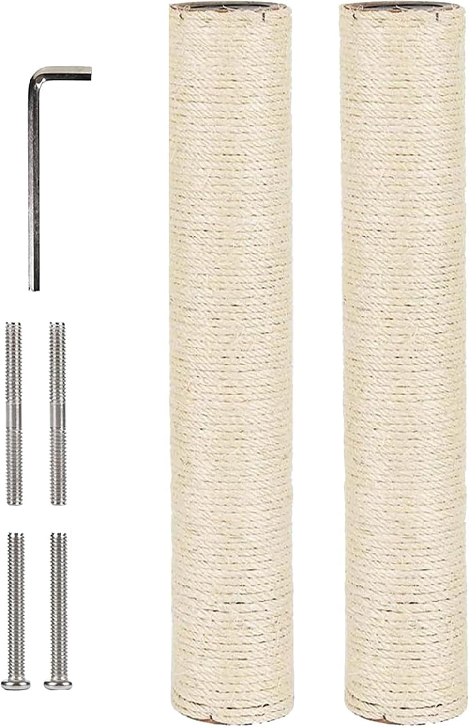 bnosdm-m8-15-75-x3-15-replacement-scratching-post-for-cat-tree-tower-rope-scratch-poles-refill-2-pcs-natural-sisal-pole-part-for-refurbishment-hemp-white