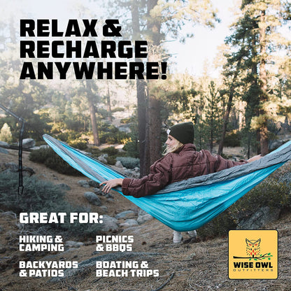 Camping Hammock – up to 500Lbs Portable Hammock with Tree Straps - Travel, Backpacking, Hiking, Outdoors Camping Gear - Single or Double7