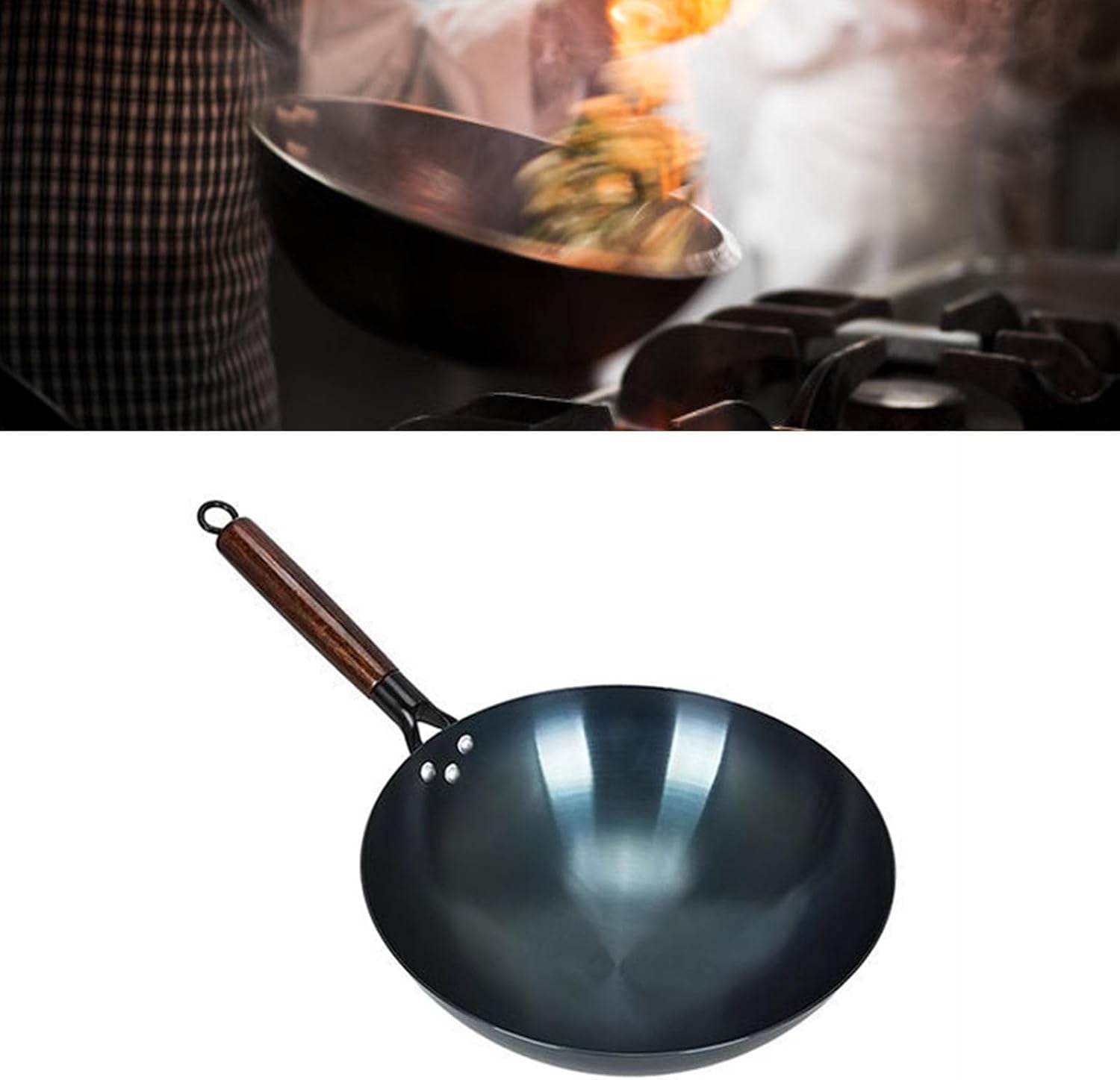 iron-wok-stir-fry-pan-chinese-traditional-round-bottom-uncoated-nonstick-wok-wooden-single-handleiron-pot-for-home-and-restaurant34cm