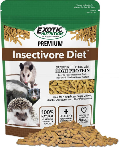 Premium Insectivore Diet (1.25Lb) - Healthy Nutritious Chicken Based High Protein Pellet Diet - for Sugar Gliders, Hedgehogs, Opossums, Skunks & Other Insectivores8