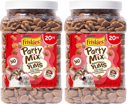 Purina Friskies Natural Cat Treats Party Mix Natural Yums with Real Salmon and Added Vitamins, Minerals and Nutrients - 20 Oz. Canister11