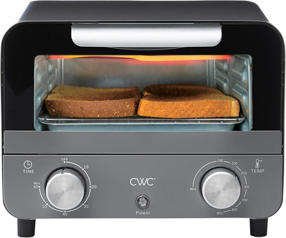 Mini Toaster Oven: 600W Power, Precision Timer, Auto Shutoff, and Culinary Delights up to 450 Degrees, Grey1