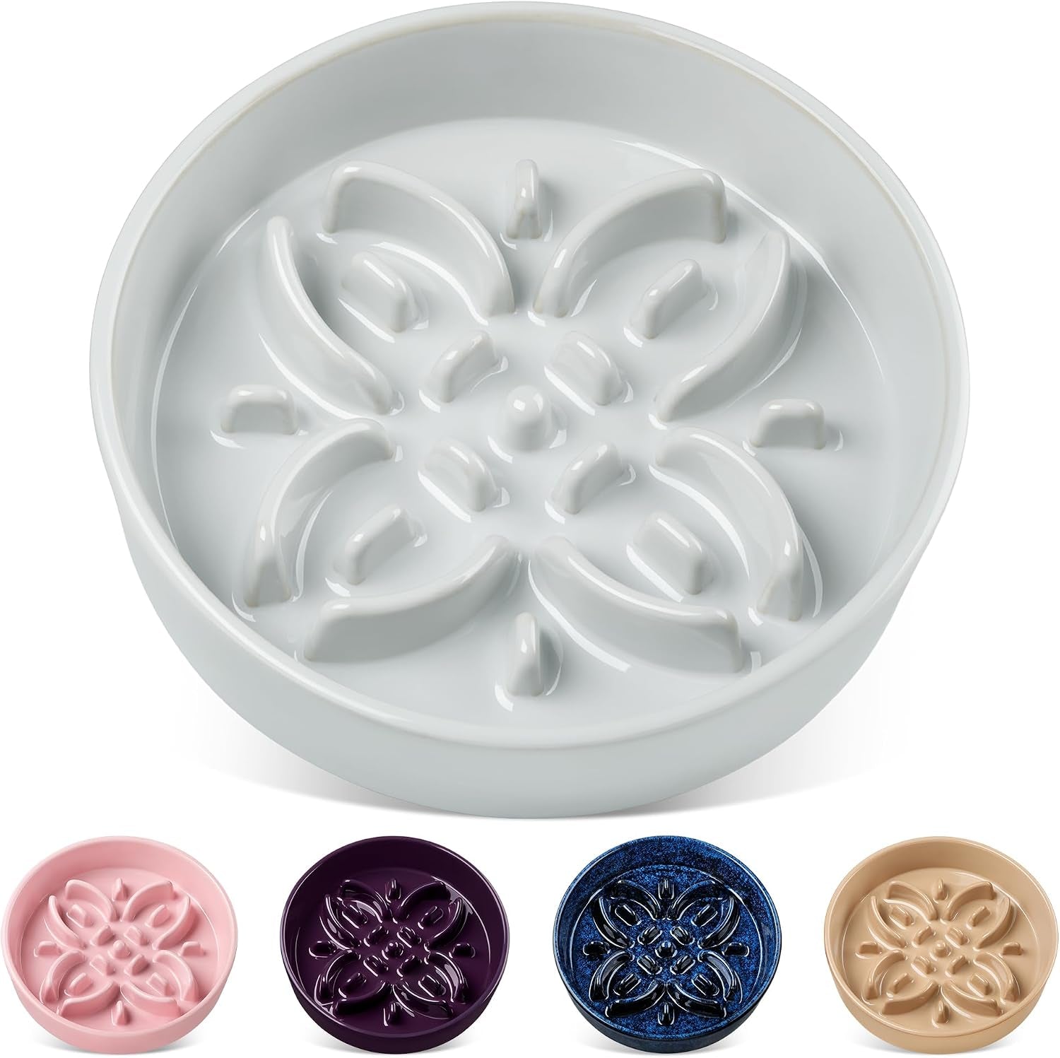 vancasso-ceramic-slow-feeder-dog-bowls-puzzle-dog-food-bowls-with-floral-maze-anti-slip-pet-food-dish-for-small-breed-0-6-cups-blue