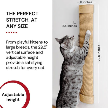 7 Ruby Road Wall Mounted Cat Scratcher, Replaceable Sisal Scratching Post | for Indoor Cats & Large Breeds — 29.5" Tall, Solid Pine with Natural Woven Sisal, No Glue or Staples, Easy Wall Mount4