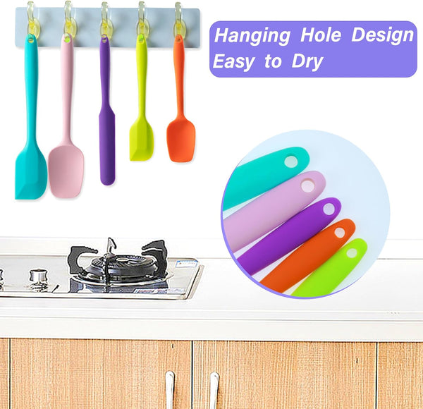 Silicone Spatula Set,5 Piece Food Grade Rubber Spatulas,Multicolor | Spatulas Silicone Heat Resistant for Baking,Cooking,And Mixing High Heat Resistant Non Stick Dishwasher Safe Bpa-Free4