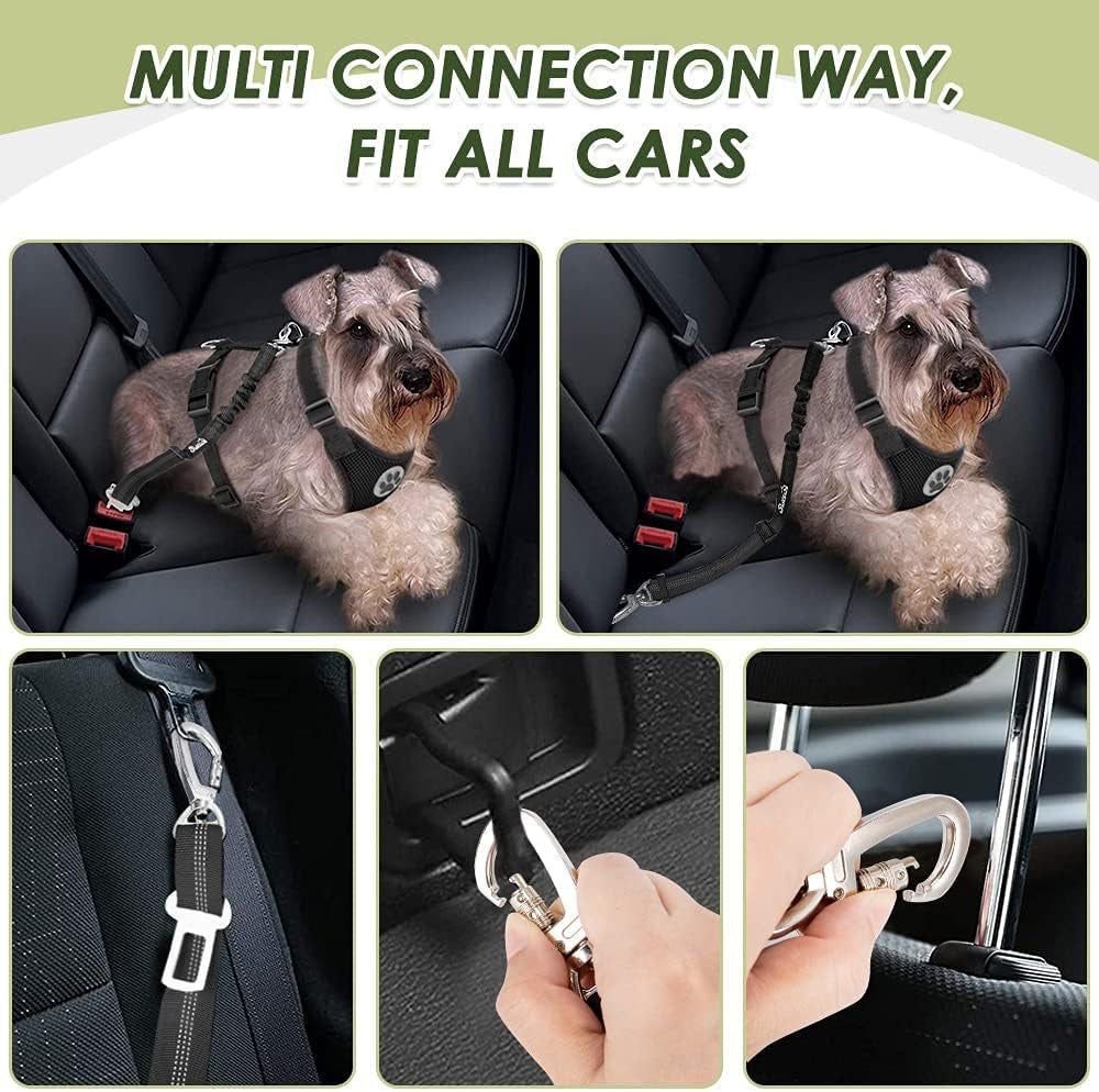 slowton-dog-seatbelt-2-pack-dog-seat-belt-car-leash-adjustable-elastic-bungee-buffer-heavy-duty-nylon-reflective-pet-safety-tether-connect-to-dog-harness-for-travel-riding-in-vehicle-daul-clip-b