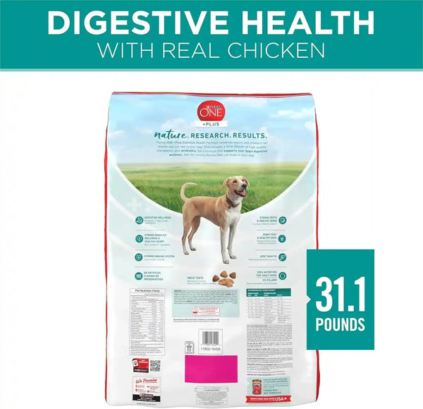 Purina One plus Digestive Health Formula Dry Dog Food Natural with Added Vitamins, Minerals and Nutrients - 31.1 Lb. Bag10