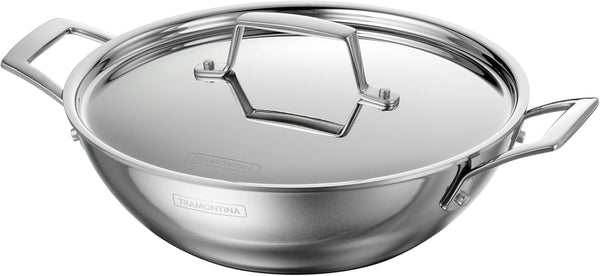 Utsava 2.75-Quart Tri-Ply Clad Stainless Steel Kadai with Lid | Kadhai Pot for Indian Cooking1