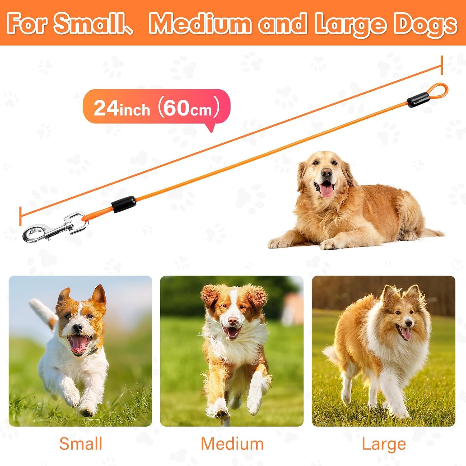 chew-resistant-dog-leash-extender-24in-2pack-black-5mm-steel-wire-360-swivel-clips-extra-reach-pair-both-for-two-dogs