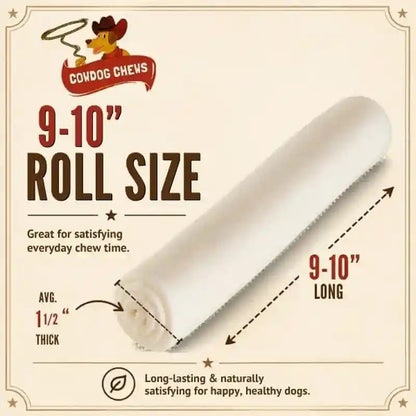 Cowdog Chews Retriever Roll 9-10 Inch All Natural Rawhide Product (20 Pack)2