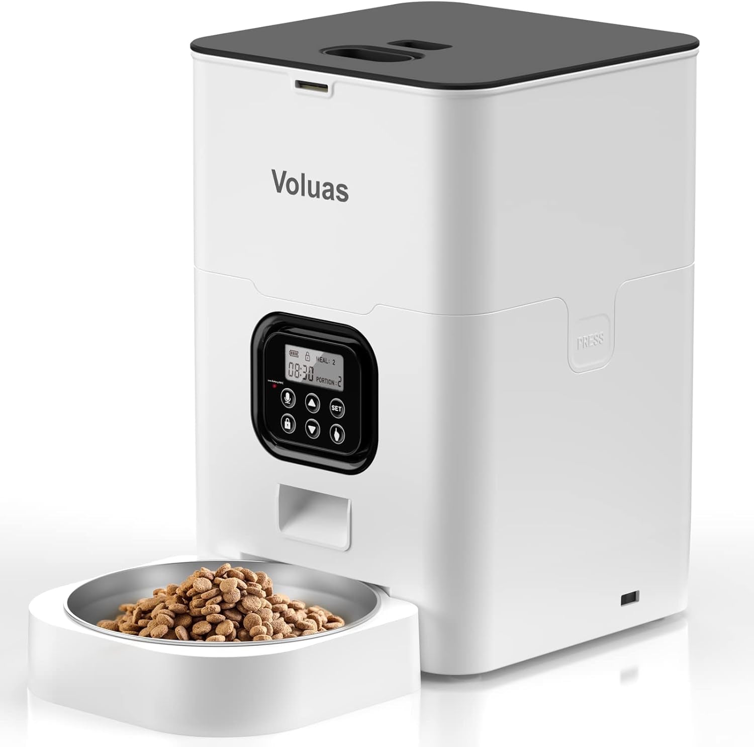 voluas-automatic-cat-feeder-4l-timed-dry-food-dispenser-for-cats-dogs-programmable-portion-control-up-to-4-meals-daily-dual-power-supply-power-off-memory-10-second-voice-recorder