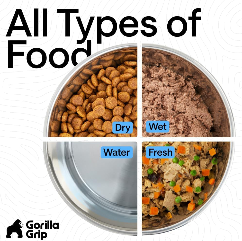 gorilla-grip-dog-bowls-food-grade-304-stainless-steel-holds-2-us-cups-each-16-fl-oz-food-and-water-bowl-for-feeding-dogs-and-cats-dishwasher-safe-rust-resistant-bpa-free-rubber-base-2-set-black