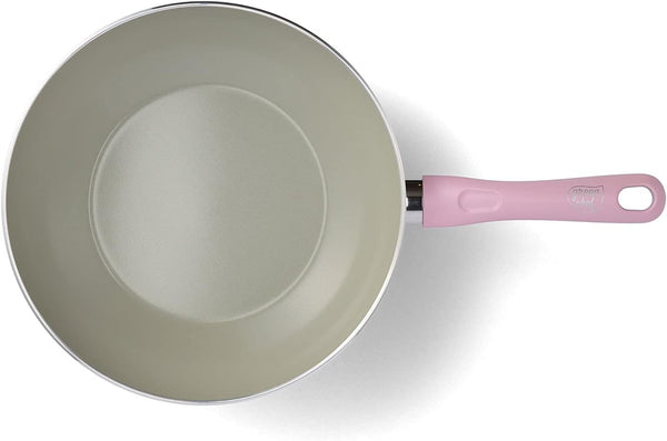 Green Chef Deep Wok Pan 11" IH Compatible Ceramic Finish Non-Stick Interior and Exterior Easy Clean Non-Toxic Material Earth Color Quartz Pink3