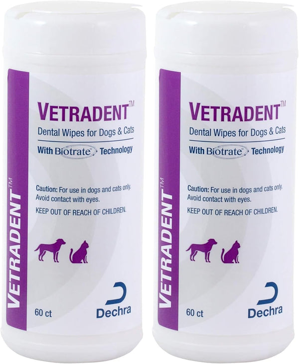 Vetradent Dental Wipes, 60 Ct | Biotrate™ Technology; Xylitol-Free, Alcohol-Free; Packaging May Vary7