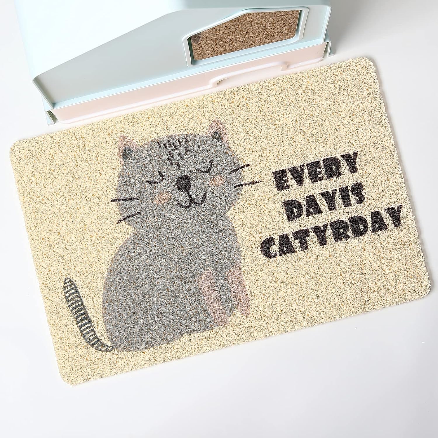 cat-litter-mat-trap-pet-food-catching-placemat-super-cute-easy-to-clean-24-16-large-durable-for-cats-and-dogs-everyday-is-catyrday