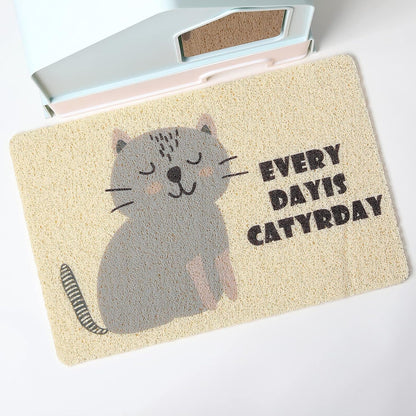 Cat Litter Mat Trap, Pet Food Catching Placemat, Super Cute Easy to Clean 24"×16" Large Durable for Cats and Dogs - Everyday Is Catyrday1