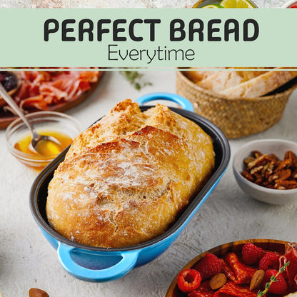 The Original Breadbaking Dutch Oven. 2 Qt Covered Cast Iron Yeast and Sourdough Baker. Non-Toxic Oven-Safe to 500 F [Casserole Only]4