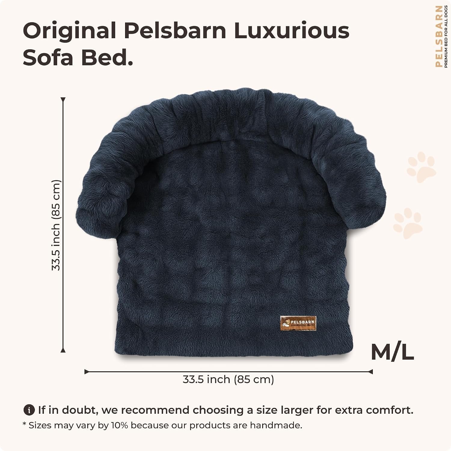 pelsbarn-dog-bed-for-couch-luxurious-sofa-bed-for-dogs-with-non-slip-oxford-bottom-faux-rabbit-fur-with-removable-cover-large-gray-33x33-in