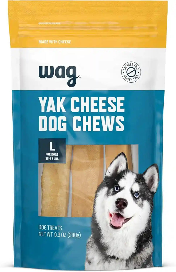 Amazon Brand - Wag Yak Cheese Himalayan Dog Chews, Dog Treats for Medium Size Dogs, All Natural, High Protein for Aggressive Chewers, 15-35 Lbs, 3 Count, 6.9 Oz7