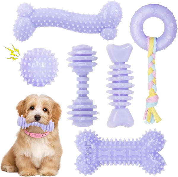 Puppy Toys, 6 Pack Dog Chew Toys for Puppy, Cute Pink Small Dog Toys, Puppy Teething Toys for Puppies, Soft Durable Interactive Chew Toy for Small Dogs13