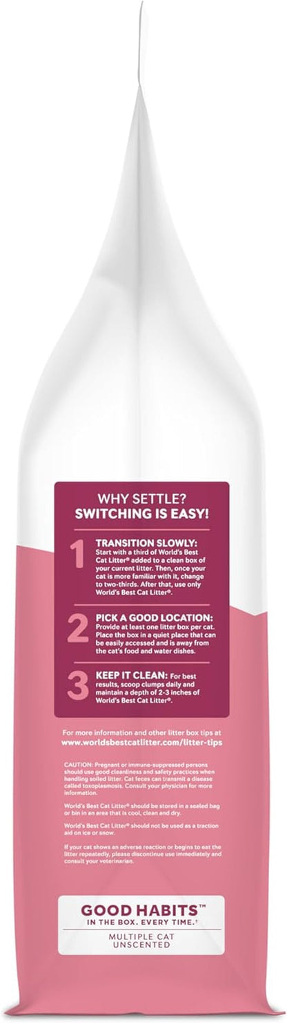 World'S Best Cat Litter, Good Habits Cat Attract Litter, Unscented, 15 Lb | Attracts Cats and Kittens with Plant-Based Attractant; Natural Corn Litter, Quick Clumping, Flushable, 99% Dust Free Formula3