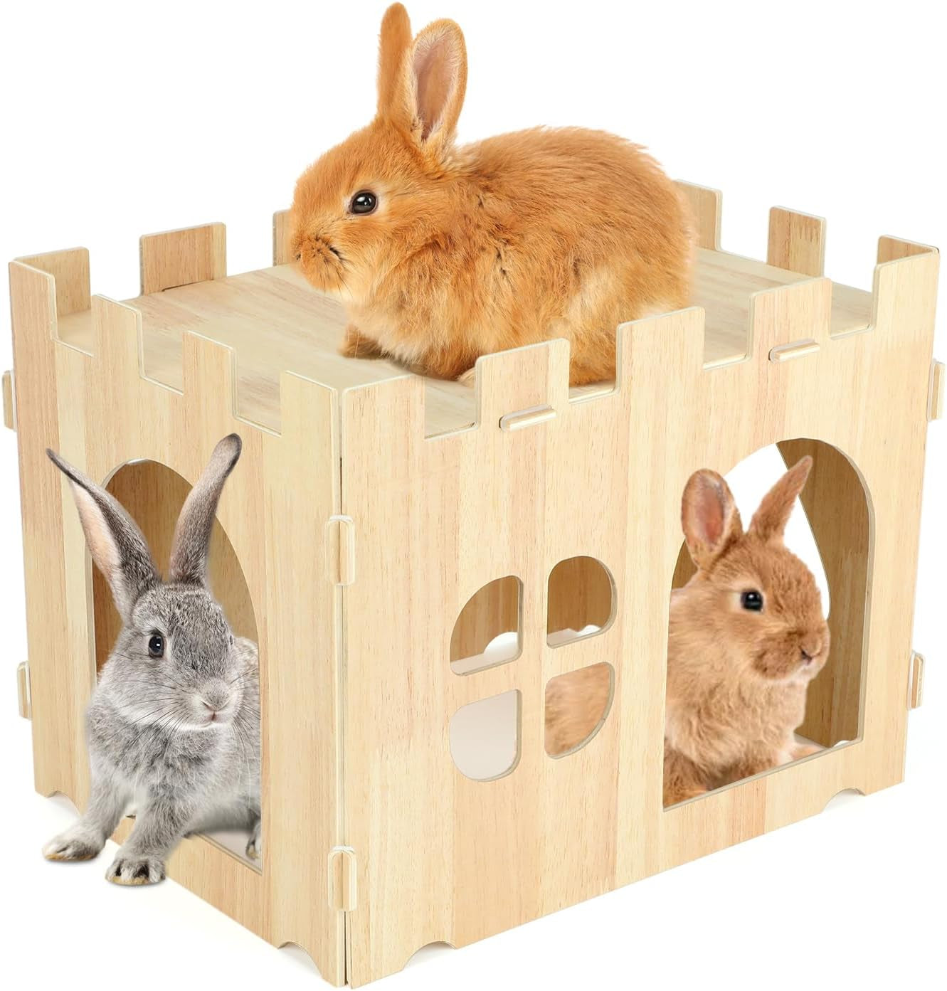bwogue-large-wooden-bunny-hideout-detachable-rabbit-castle-for-small-animal-wooden-rabbit-hideout-wooden-rabbit-hideaway-bunny-houses-and-hideouts-two-doors-2-story-play-rest-indoor-rabbit