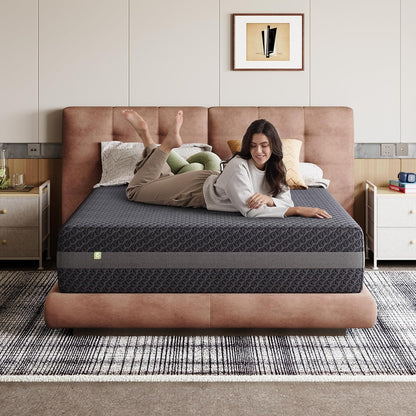 12 Inch King Size Gel Memory Foam Mattress for Ergonomic Comfort | 12 Inch King Mattress for Responsive Support, with Green Tea-Infused Foam, Breathable Side Panel, Mattresses in a Box1