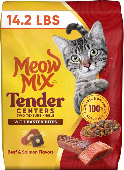Meow Mix Tender Centers, Salmon & White Meat Chicken Flavors, Dry Cat Food, 20 Lb. Bag | Dry Cat Food with Two Texture Kibble, Meaty Center Surrounded by a Crunchy Outer Layer, Complete and Balanced Nutrition18