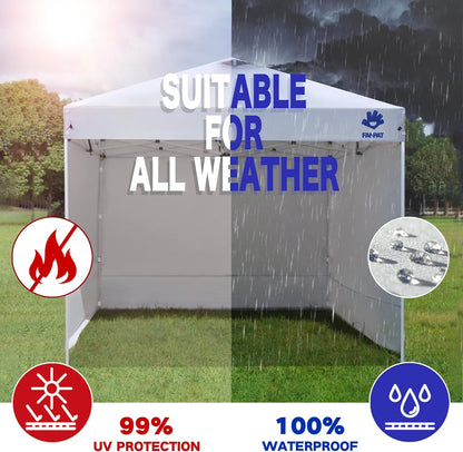 10X10 Canopy Sidewalls for Canopy Frame, White (3Pcs Sidewalls Only) | Waterproof & 99% UV Protection Fabric, 3 Packs Sidewalls with Zipper for Outdoor Party Events (Canopy Tent Not Included)3
