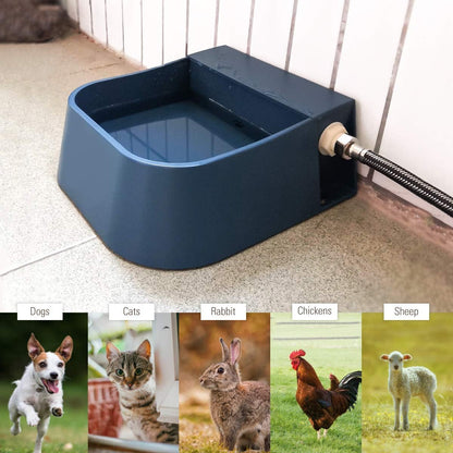 NAMSAN Outdoor Automatic Dog Water Dispenser, Large Water Bowl for All Kinds of Animals, Auto Refill Waterer for Pet Livestock, Water Trough Include Multi-Functional Adapter, Fit GHT Faucet7
