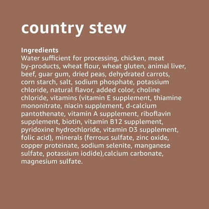 Amazon Basics Wet Dog Food Variety Pack, Country Stew Flavor and Cuts in Gravy with Beef, Made with Natural Ingredients, 13.2Oz Cans (Pack of 12)5