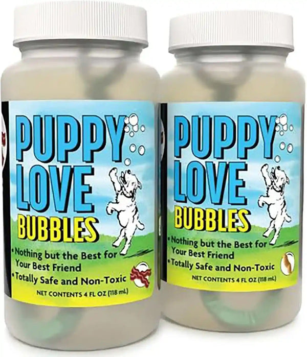 Puppy Love Bubbles, Peanut Butter & Bacon Scented Bubbles 4Oz. Bottle-2 Pack Combo (1 Peanut Butter/1 Bacon) for Dogs1