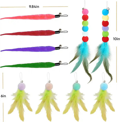 Cat Toys for Indoor Cats, 13 Packs Interactive Cat Wand Toy Set | Kitten Toys Feather Toys & Teasers, Fun Cat Toys for Exercise, Playtime and Boredom Relief4