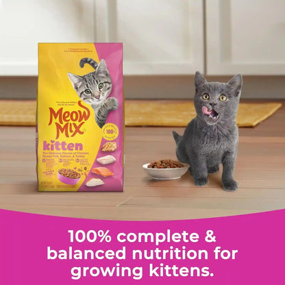 Meow Mix Kitten Li’L Nibbles Dry Cat Food for Kittens, 4 Bags | 3.15 Lb. Bags, Delicious Flavors of Chicken, Ocean Fish, Salmon and Turkey, Provides Complete and Balanced Nutrition3