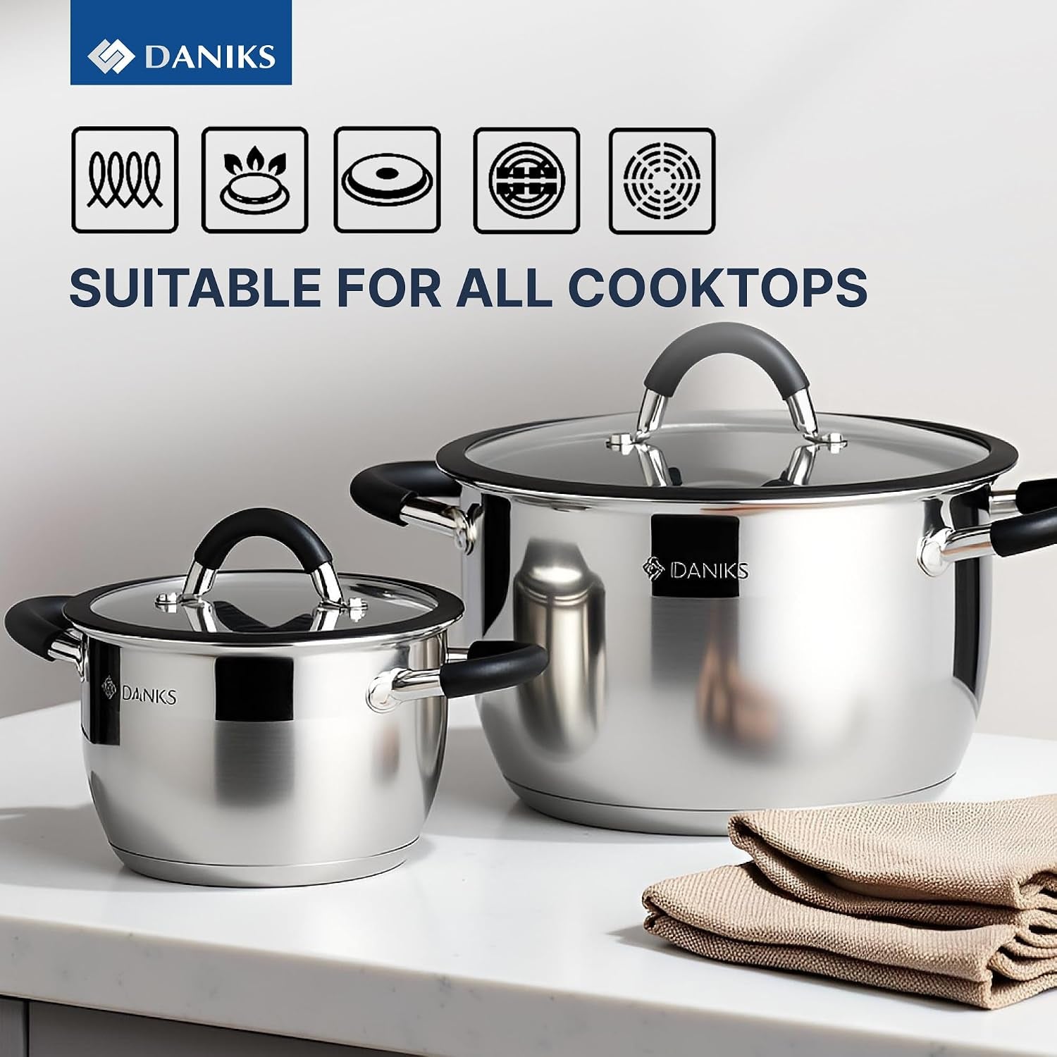 orlando-11-piece-stainless-steel-cookware-set-with-glass-lids-includes-saucepan-and-frying-pan-tri-ply-bases-for-even-heating-induction-compatible-dishwasher-safe-heatproof-handles