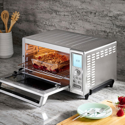 Convection Toaster Oven, 15-Function, 1800W, Stainless Steel | Stainless Steel Toaster Oven with Exact Heat Technology, Nonstick Interior Fits 13" Pizza & Full-Size Chicken, TOB-260N12