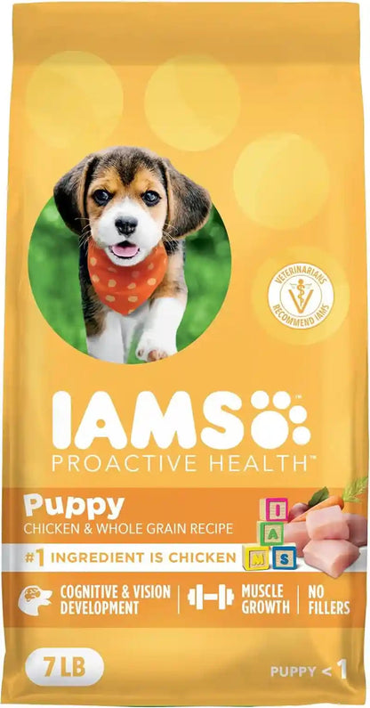 IAMS Proactive Health Puppy Dry Dog Food, Chicken & Whole Grain, 15 Lb | Real Chicken #1 Ingredient, Vet-Recommended, Omega-3 DHA for Cognitive & Vision Development, Calcium for Bones & Joints11