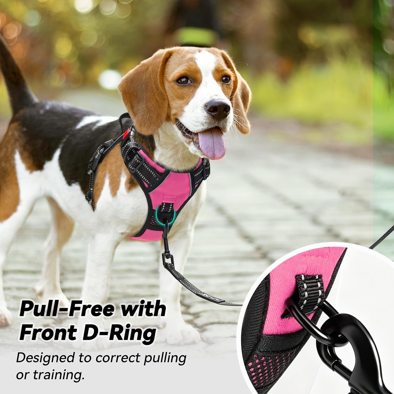 poypet-no-pull-dog-harness-no-choke-front-lead-dog-reflective-harness-adjustable-soft-padded-pet-vest-with-easy-control-handle-for-small-to-large-dogspink-medium