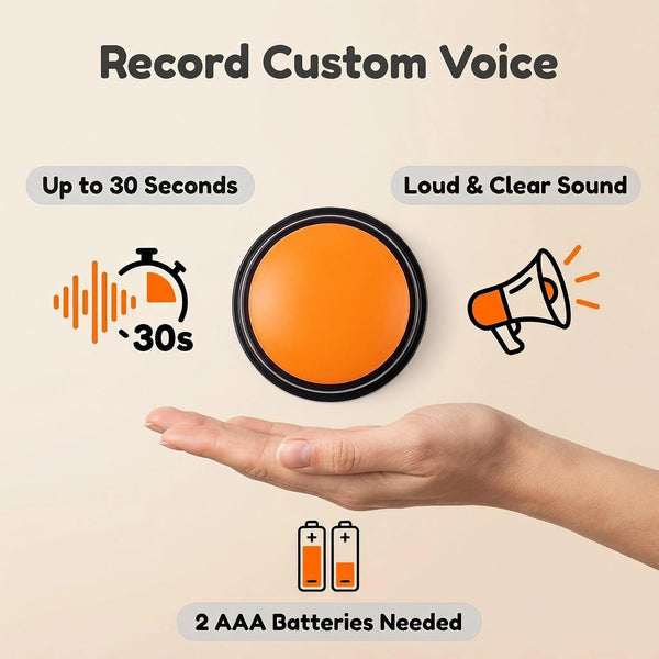 8 Color Voice Recording Button, Dog Buttons for Communication Pet Training Buzzer, 30 Second Record & Playback, Funny Gift for Study Office Home - 8 Color Packs5