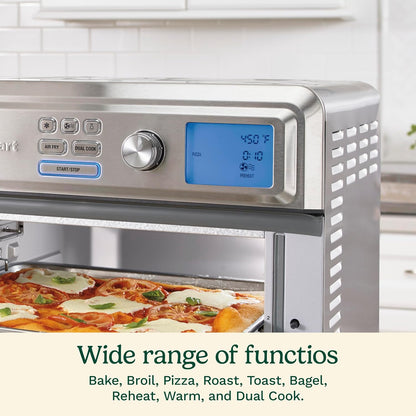Air Fryer Toaster Oven, Digital Display, 1800 Watt Air Fryer Toaster Oven Combo with Adjustable Temperature and Controls, Stainless Steel Small Kitchen Appliance, TOA-65NAS, Silver7
