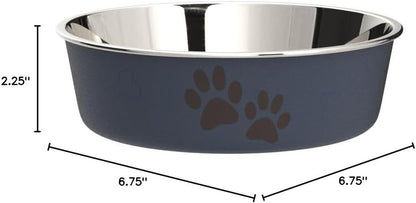 Loving Pets Bella Dog Bowls- Stainless Steel Dog & Cat Bowls - Spill Proof Dog Food Bowl, Cat Bowl, Puppy Essentials & Pet Supplies Great for Home & Travel (Medium 20-35 Lbs, Blueberry)8