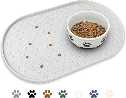 Silicone Pet Placemat, Waterproof Pet Feeding Bowl Mat, Brown, 24" * 16"10