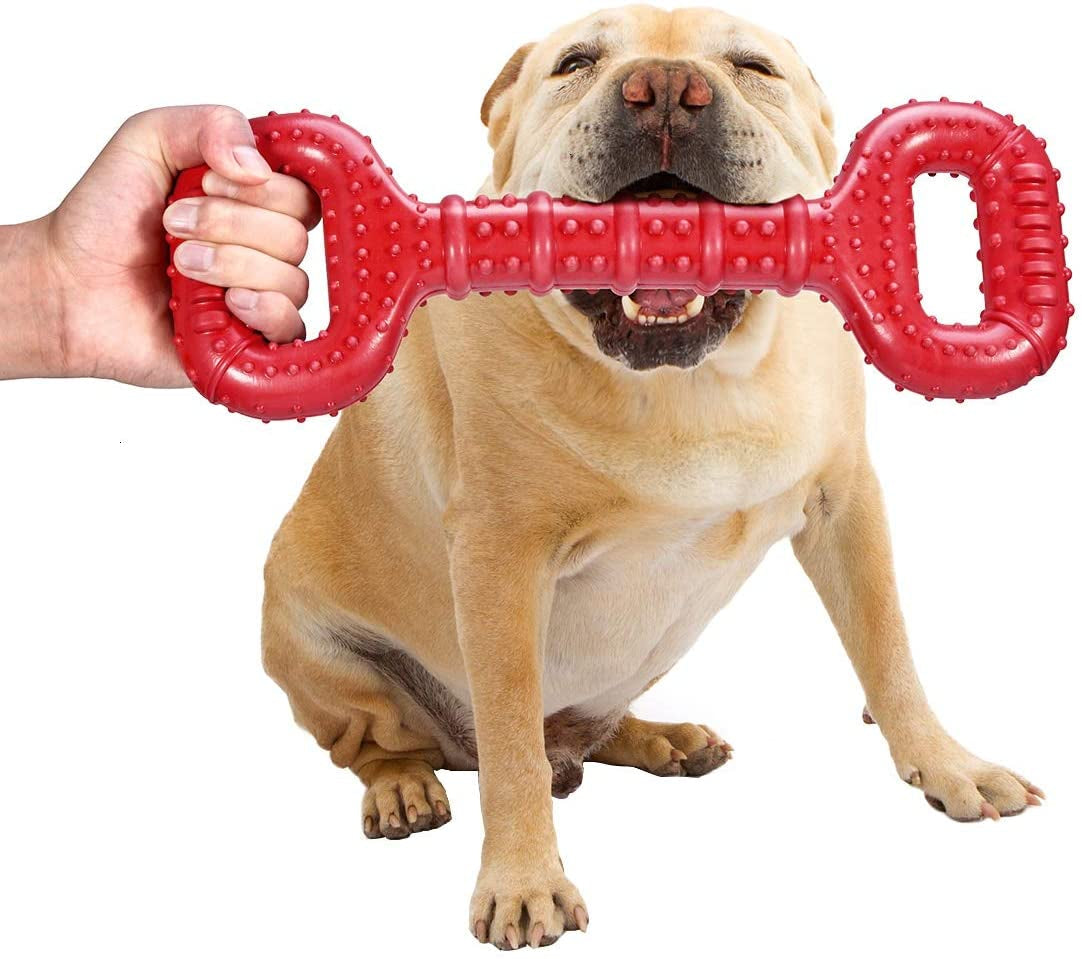 feeko-dog-toys-for-aggressive-chewers-large-breed-15-inch-interactive-long-lasting-dogs-toy-with-convex-design-natural-rubber-tug-of-war-toy-for-medium-large-tooth-cleanred