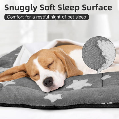 Mora Pets Cat Bed for Indoor Cats Washable Dog Crate Pad Cute Star Dog Bed Mat for Small Dogs Pet Kennel Pad for Cage Soft Flat Puppy Kitten Cushion Sleeping Anti-Slip Grey 22 X 132