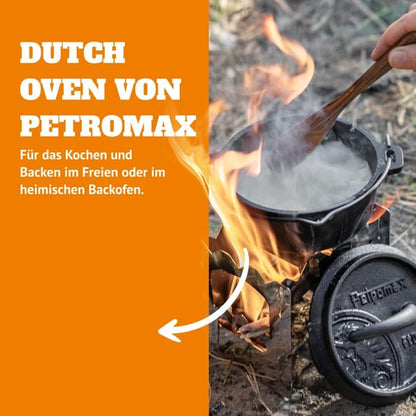 Cast Iron Dutch Oven for Cooking or Baking Outdoors over a Campfire or in the Home Kitchen, Pre-Seasoned Cookware Conducts Heat Evenly, 3 Legs2